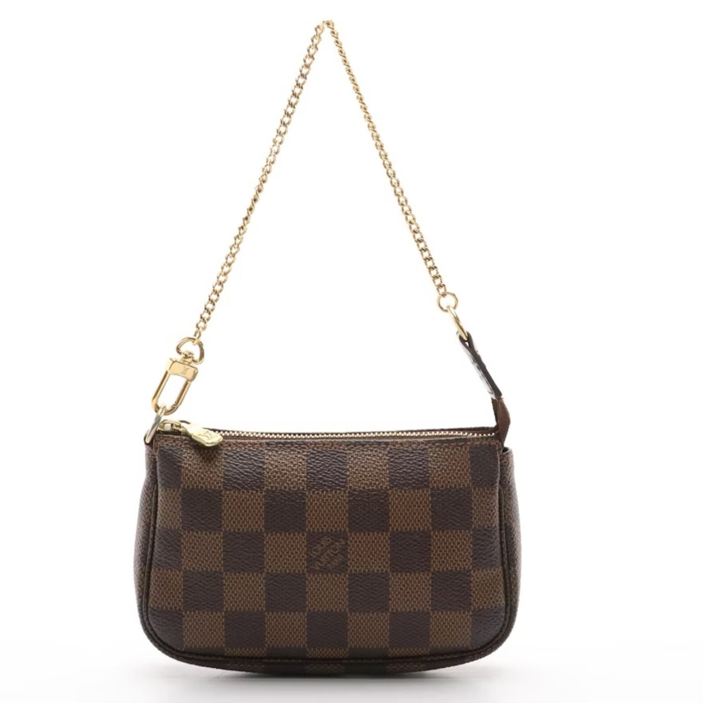 Louis Vuitton Brown and Gold Mini Bag with Damier Ebene Pattern
